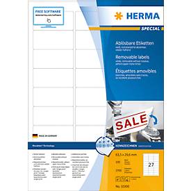 Herma Etiketten 10300 63,5 x 29,6 mm weiÃ 2700 StÃ¼ck ablÃ¶sbar