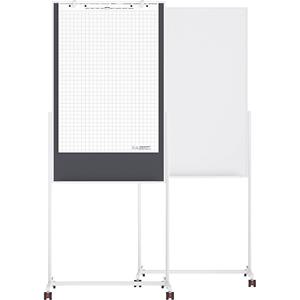 Magnetoplan 11112101 11112101 Universal Board (b x h) 750 mm x 1200 mm Vilt Grijs, Wit Tweezijdig te gebruiken, Incl. rollen, Prikbord