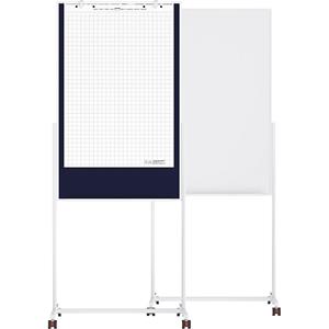 Magnetoplan 11112103 11112103 Universal Board (b x h) 750 mm x 1200 mm Vilt Koningsblauw, Wit Tweezijdig te gebruiken, Incl. rollen, Prikbord