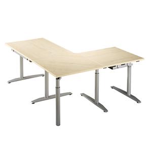 FM BÜROMÖBEL Verkettung, höhenverstellbar 650 – 850 mm - 90°, mit Stützfuß,