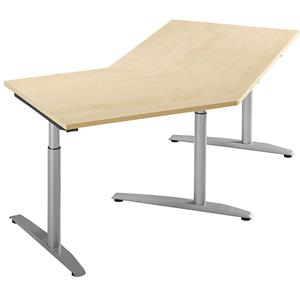 CERTEO Ansatztisch, höhenverstellbar 650 – 850 mm - 45°, für Anbau links, Dekor Ahorn