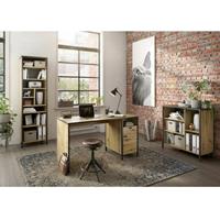 LOMADOX Büromöbel Set INDORE-10, Industrial Look, Artisan Eiche Nb./Stahl dunkel