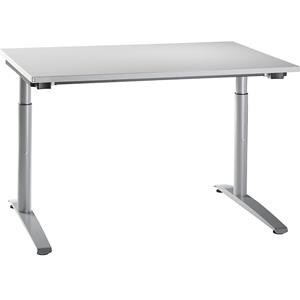 HANNA - Bureautafel met C-vormig onderstel, in hoogte verstelbaar van 650 - 850 mm, breedte 1200 mm, lichtgrijs