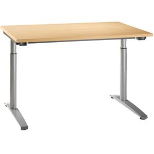 HANNA - Bureautafel met C-vormig onderstel, in hoogte verstelbaar van 650 - 850 mm, breedte 1200 mm, beukenhoutdecor