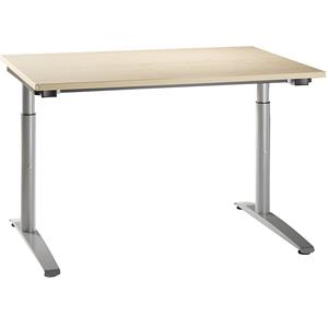 HANNA - Bureautafel met C-vormig onderstel, in hoogte verstelbaar van 650 - 850 mm, breedte 1200 mm, ahornhoutdecor