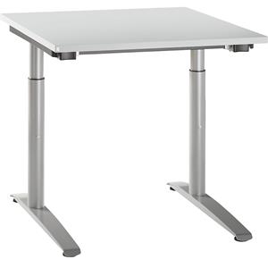 HANNA - Bureautafel met C-vormig onderstel, in hoogte verstelbaar van 650 - 850 mm, breedte 800 mm, lichtgrijs