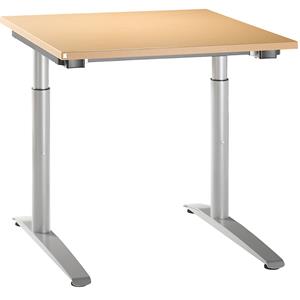HANNA - Bureautafel met C-vormig onderstel, in hoogte verstelbaar van 650 - 850 mm, breedte 800 mm, beukenhoutdecor
