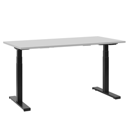 Beliani Bureau elektrisch verstelbaar grijs/zwart 130 x 72 cm DESTIN II