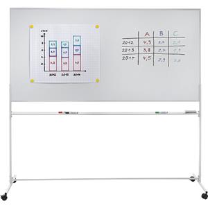 EUROKRAFTpro Verrijdbaar kantelbord, plaatstaal, geëmailleerd, b x h = 1500 x 1890 mm