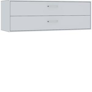 mauser Losse box, hangend, 2 laden, breedte 1155 mm, blank aluminiumkleurig