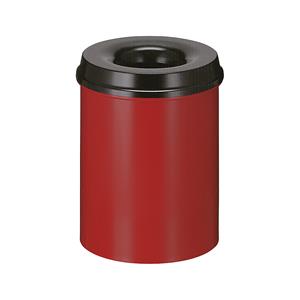 Vepa Bins Vlamdovende papierbak 15 ltr, rood, zwart (VB101500RZ)