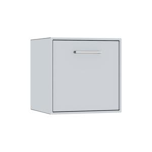 mauser Losse box, hangend, 1 klep voor barvak, breedte 385 mm, blank aluminiumkleurig