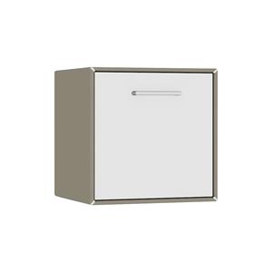 mauser Losse box, hangend, 1 klep voor barvak, breedte 385 mm, beigegrijs / zuiver wit