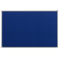 EUROKRAFTpro Prikbord met aluminium frame, textielbekleding, blauw, b x h = 1500 x 1000 mm