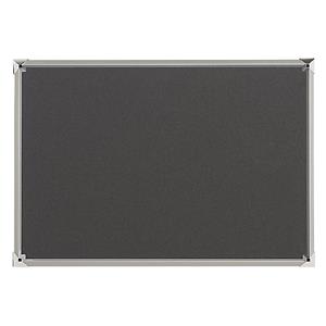 EUROKRAFTpro Prikbord met aluminium frame, textielbekleding, grijs, b x h = 900 x 600 mm