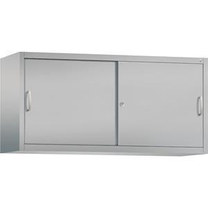 C+P ACCURADO opzetkast met schuifdeuren, 2 legborden, h x b x d = 790 x 1600 x 500 mm, blank aluminiumkleurig