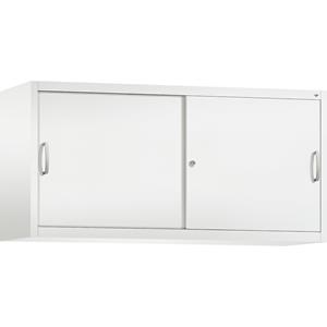 C+P ACCURADO opzetkast met schuifdeuren, 2 legborden, h x b x d = 790 x 1600 x 500 mm, verkeerswit