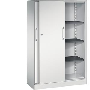 C+P Schuifdeurkast ASISTO, hoogte 1617 mm, breedte 1000 mm, lichtgrijs/lichtgrijs
