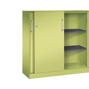 C+P Schuifdeurkast ASISTO, hoogte 1292 mm, breedte 1200 mm, felgroen/felgroen