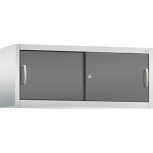 C+P ACCURADO opzetkast met schuifdeuren, h x b x d = 500 x 1200 x 400 mm, lichtgrijs/vulkaangrijs