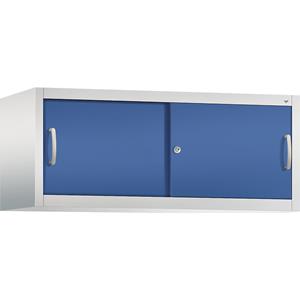 C+P ACCURADO opzetkast met schuifdeuren, h x b x d = 500 x 1200 x 500 mm, lichtgrijs/gentiaanblauw