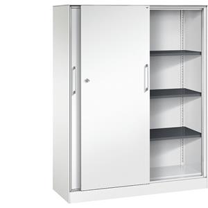 C+P Schuifdeurkast ASISTO, hoogte 1617 mm, breedte 1200 mm, verkeerswit/verkeerswit