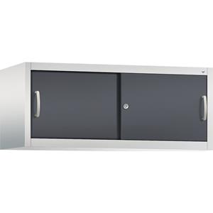 C+P ACCURADO opzetkast met schuifdeuren, h x b x d = 500 x 1200 x 500 mm, lichtgrijs/zwartgrijs