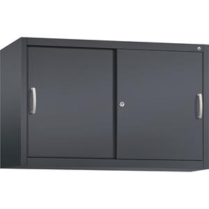 C+P ACCURADO opzetkast met schuifdeuren, 1 legbord, h x b x d = 790 x 1200 x 400 mm, zwartgrijs