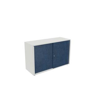 Schuifdeurkast NEOTEX met akoestisch front, h x b x d = 775 x 1200 x 440 mm, front atlantisch blauw