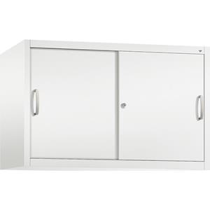 C+P ACCURADO opzetkast met schuifdeuren, 1 legbord, h x b x d = 790 x 1200 x 500 mm, verkeerswit