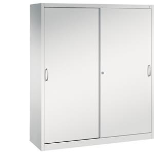 C+P ACURADO schuifdeurkast, 8 legborden, h x b x d = 1950 x 1600 x 500 mm, lichtgrijs