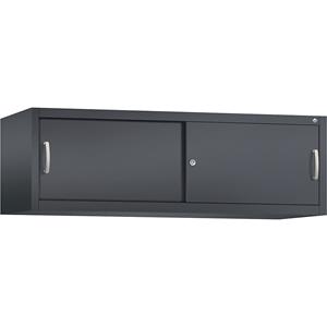 C+P ACCURADO opzetkast met schuifdeuren, h x b x d = 500 x 1600 x 500 mm, zwartgrijs