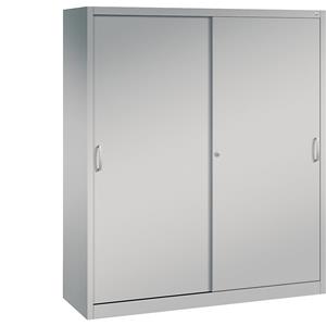 C+P ACURADO schuifdeurkast, 8 legborden, h x b x d = 1950 x 1600 x 500 mm, blank aluminiumkleurig
