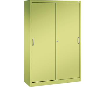 C+P ACURADO schuifdeurkast, 3 legborden, 2 lockers, h x b x d = 1950 x 1200 x 400 mm, felgroen