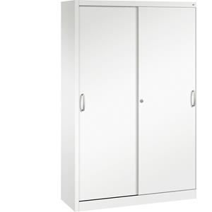 C+P ACURADO schuifdeurkast, 4 legborden, h x b x d = 1950 x 1200 x 400 mm, verkeerswit