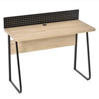 HOMCOM Schreibtisch mit praktischer Stecktafel schwarz/braun
