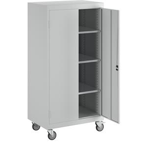 Verrijdbare kast, h x b x d = 1680 x 920 x 610 mm, lichtgrijs RAL 7035