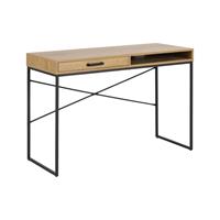 Lisomme Vic industriële houten bureau - Met opbergvak - L110 x B45 x H75 cm - Naturel