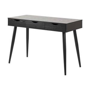 Lisomme Keet houten bureau - 3 lades - L110 x D50 x H77 cm - Zwart