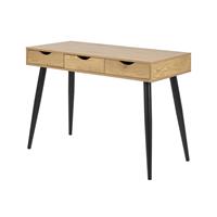 Lisomme Keet houten bureau - 3 lades - L110 x D50 x H77 cm - Naturel