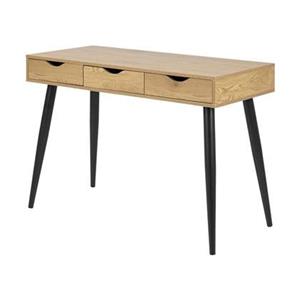 Lisomme Keet houten bureau - 3 lades - L110 x D50 x H77 cm - Naturel