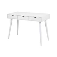 Lisomme Keet houten bureau - 3 lades - L110 x D50 x H77 cm - Wit