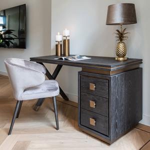 Richmond Interiors Richmond Bureau 'Hunter' Eiken, kleur Zwart, 150cm