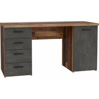 FORTE MÖBEL Schreibtisch Arbeitstisch Bürotisch Kinderschreibtisch Home Office MT926 Old Wood Vintage Beton Grau-'SW15809'