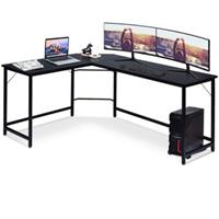 COSTWAY Schreibtisch Computertisch L-Form schwarz