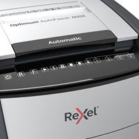 Rexel Optimum AutoFeed+ 600X Papierversnipperaar Cross cut 4 x 36 mm 110 l Aantal bladen (max.): 600 Veiligheidsniveau 4 Ook geschikt voor Paperclips, Nietjes,