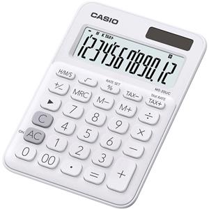 Casio MS-20UC Bureaurekenmachine werkt op zonne-energie, werkt op batterijen Wit Aantal displayposities: 12