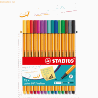 Stabilo 10 x  Fineliner point 88 0,4mm VE=15 Farben
