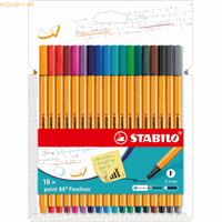 Stabilo 10 x  Fineliner point 88 Etui VE=18 Stiften