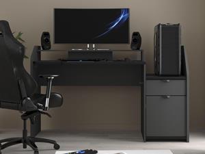 Mobistoxx Bureau GAMER 154 cm donkergrijs/zwart